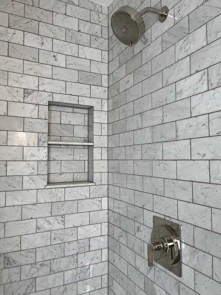 Shower faucet in residential home in Lockport, IL.